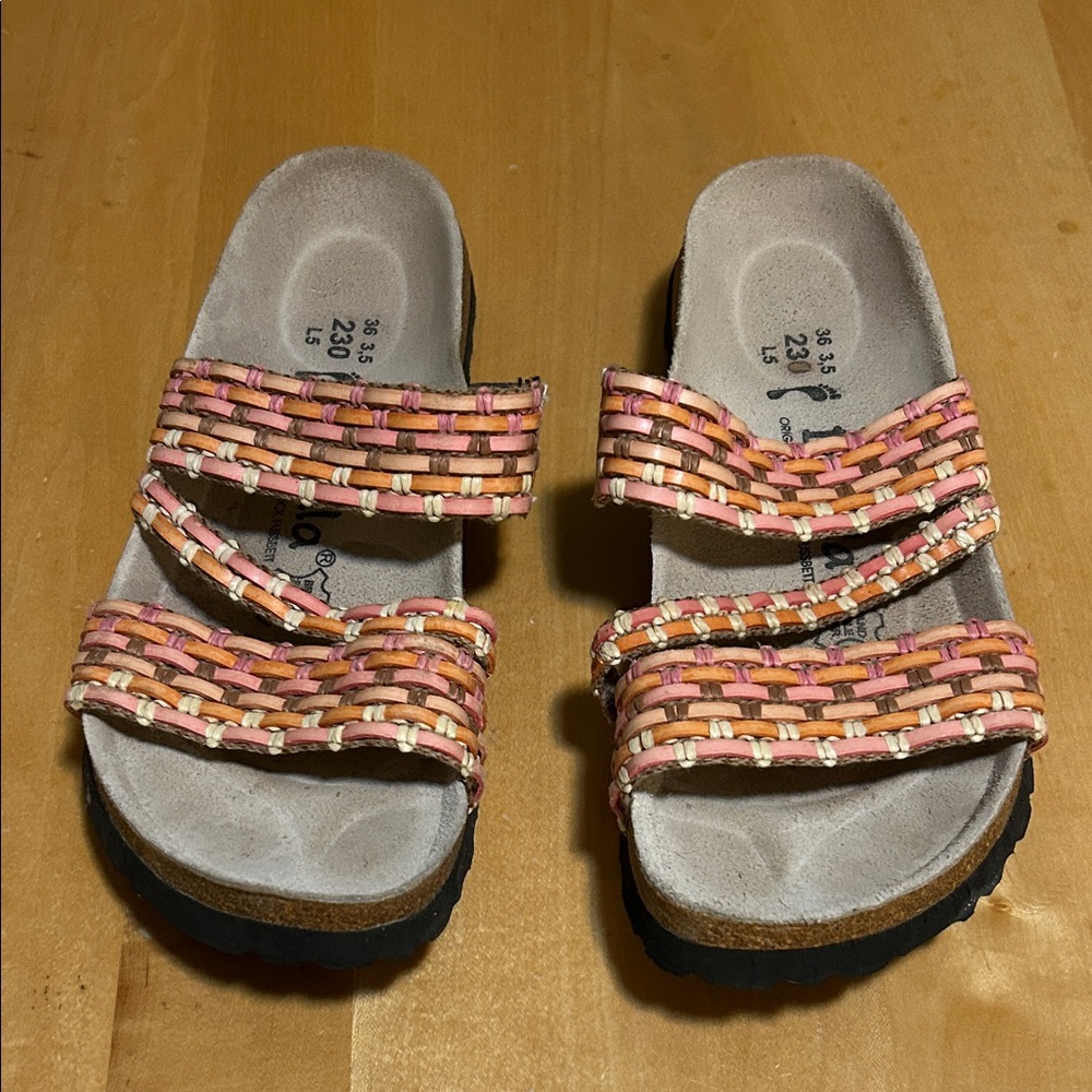 Women's Betula Birkenstock Sandals - Peach and Beige